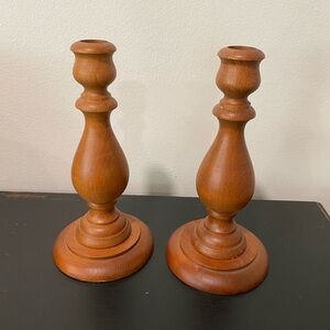 Vintage Hand Made Wooden Candle Holder